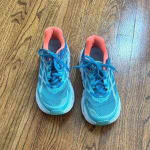 Hoka Blue and Coral Athletic Shoes